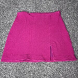 Maeve Anthropologie Pink Textured Mini Skirt with Slit Size Medium